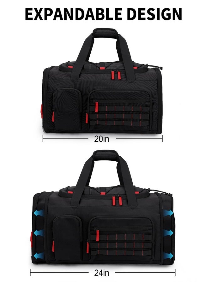 DD DEVILLI Gym Bags for Men Women, 45L Sports Travel Duffle Bag with Shoe Compartment, 3 in 1 Weekener Overnight Backpack with Wet Pocket, Black - Image 5